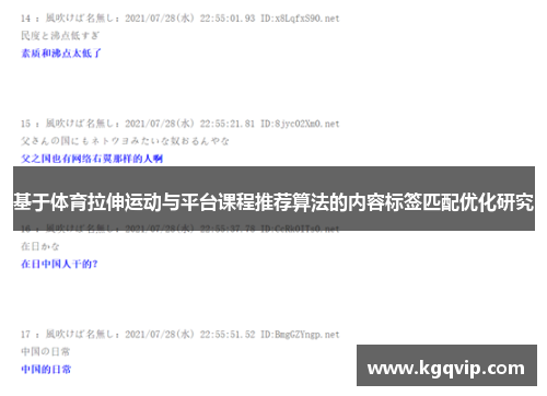 基于体育拉伸运动与平台课程推荐算法的内容标签匹配优化研究